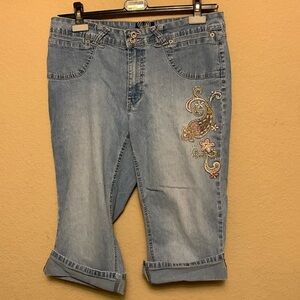 Embroidered Denim Women's Shorts